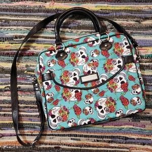 Betsey Johnson flower skull laptop tablet bag